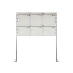 Briefkasten Manufaktur Basic | 6er Edelstahl Standbriefkastenanlage BASIC Plus 384XP ST-P