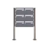 Briefkasten Manufaktur Basic | 6er Edelstahl Standbriefkasten Design BASIC Plus 385 220 X ST R - Edelstahl - RAL nach Wahl