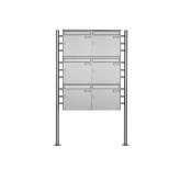 Briefkasten Manufaktur Basic | 6er Edelstahl Standbriefkasten Design BASIC Plus 381X ST R - Edelstahl V2A geschliffen 100mm Tief
