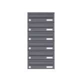 Briefkasten Manufaktur Basic | 6er Edelstahl Aufputz Briefkastenanlage Design BASIC Plus 385XA AP - RAL nach Wahl