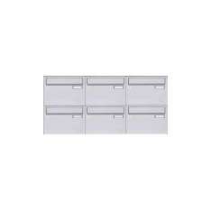 Briefkasten Manufaktur Basic | 6er Edelstahl Aufputz Briefkastenanlage Design BASIC 385 A 220 Waagerecht - Edelstahl V2A