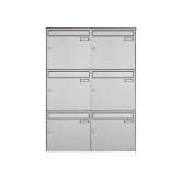 Briefkasten Manufaktur Basic | 6er Edelstahl Aufputz Briefkasten Design BASIC Plus 382XA AP - Edelstahl V2A geschliffen 100mm Ti