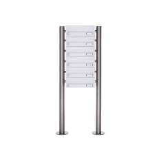 Briefkasten Manufaktur Basic | 6er Briefkastenanlage freistehend Design BASIC 385-9016 ST-R - RAL 9016 verkehrsweiß