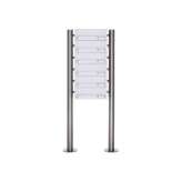 Briefkasten Manufaktur Basic | 6er Briefkastenanlage freistehend Design BASIC 385-9016 ST-R - RAL 9016 verkehrsweiß