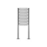 Briefkasten Manufaktur Basic | 6er Briefkastenanlage freistehend Design BASIC 385 ST-R - Edelstahl V2A, geschliffen