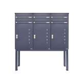 Briefkasten Manufaktur Basic | 6er Briefkastenanlage freistehend BASIC 863 ST-Q mit 3x Paketfach -6x Briefkasten in RAL 7016