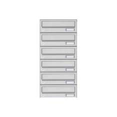 Briefkasten Manufaktur Basic | 6er Aufputz Briefkastenanlage Design BASIC 385A AP - Edelstahl V2A, geschliffen