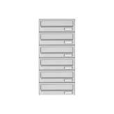 Briefkasten Manufaktur Basic | 6er Aufputz Briefkastenanlage Design BASIC 385A AP - Edelstahl V2A, geschliffen