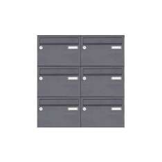 Briefkasten Manufaktur Basic | 6er Aufputz Briefkastenanlage Design BASIC 385 A 220 Senkrecht - RAL 7016 anthrazitgrau