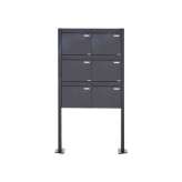 Briefkasten Manufaktur Basic | 6er 3x2 Zaunbriefkasten Design BASIC 380 ST-T - RAL 7016 anthrazitgrau