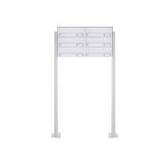 Briefkasten Manufaktur Basic | 6er 3x2 Standbriefkasten Design BASIC 385P-9016 ST-T - RAL 9016 verkehrsweiß