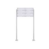 Briefkasten Manufaktur Basic | 6er 3x2 Standbriefkasten Design BASIC 385P-9016 ST-T - RAL 9016 verkehrsweiß