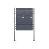 Briefkasten Manufaktur Basic | 6er 3x2 Standbriefkasten als Zaunbriefkasten in Anthrazitgrau BASIC 381Z-ST-R - Entnahme rückseit