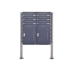 Briefkasten Manufaktur Basic | 6er 3x2 Paketbriefkasten freistehend BASIC 863 ST-R mit Paketfach 550x370 in RAL 7016 anthrazitgr
