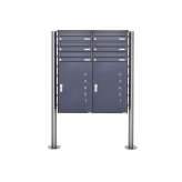 Briefkasten Manufaktur Basic | 6er 3x2 Paketbriefkasten freistehend BASIC 863 ST-R mit Paketfach 550x370 in RAL 7016 anthrazitgr