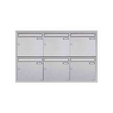 Briefkasten Manufaktur Basic | 6er 3x2 Edelstahl Unterputz Briefkastenanlage BASIC Plus 382XU UP - Edelstahl geschliffen - 6 Par