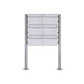 Briefkasten Manufaktur Basic | 6er 3x2 Edelstahl Standbriefkasten Design BASIC Plus 385 220 X ST R - Edelstahl V2A