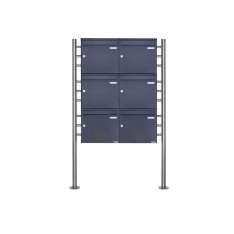 Briefkasten Manufaktur Basic | 6er 3x2 Edelstahl Standbriefkasten Design BASIC Plus 381X ST-R - RAL nach Wahl 100mm Tiefe