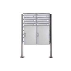 Briefkasten Manufaktur Basic | 6er 3x2 Edelstahl Paketbriefkasten freistehend BASIC 863 ST-R mit Paketfach 550x370
