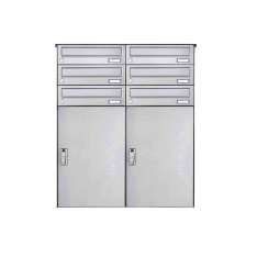 Briefkasten Manufaktur Basic | 6er 3x2 Edelstahl Aufputz Paketbriefkasten BASIC 863 AP mit Paketfach 550x370