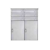 Briefkasten Manufaktur Basic | 6er 3x2 Edelstahl Aufputz Paketbriefkasten BASIC 863 AP mit Paketfach 550x370