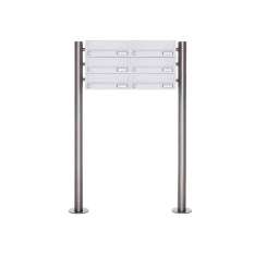 Briefkasten Manufaktur Basic | 6er 3x2 Briefkastenanlage freistehend Design BASIC 385-9016 ST-R - RAL 9016 verkehrsweiß
