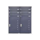 Briefkasten Manufaktur Basic | 6er 3x2 Aufputz Paketbriefkasten BASIC 863 AP mit Paketfach 550x370 in RAL 7016 anthrazitgrau