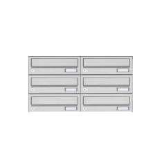Briefkasten Manufaktur Basic | 6er 3x2 Aufputz Briefkastenanlage Design BASIC 385A AP - Edelstahl V2A, geschliffen