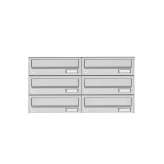 Briefkasten Manufaktur Basic | 6er 3x2 Aufputz Briefkastenanlage Design BASIC 385A AP - Edelstahl V2A, geschliffen