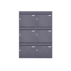 Briefkasten Manufaktur Basic | 6er 3x2 Aufputz Briefkastenanlage Design BASIC 382A AP - DB703 eisenglimmer 100mm Tiefe