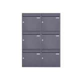 Briefkasten Manufaktur Basic | 6er 3x2 Aufputz Briefkastenanlage Design BASIC 382A AP - DB703 eisenglimmer 100mm Tiefe