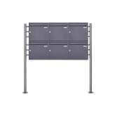 Briefkasten Manufaktur Basic | 6er 2x3 Standbriefkasten Design BASIC 381 ST-R - DB703 eisenglimmer 100mm Tiefe