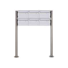 Briefkasten Manufaktur Basic | 6er 2x3 Edelstahl Standbriefkasten Design BASIC Plus 385 220 X ST R - Edelstahl V2A