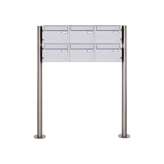Briefkasten Manufaktur Basic | 6er 2x3 Edelstahl Standbriefkasten Design BASIC Plus 385 220 X ST R - Edelstahl V2A