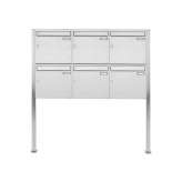 Briefkasten Manufaktur Basic | 6er 2x3 Edelstahl Standbriefkasten Design BASIC 384 ST-Q 100mm Tiefe