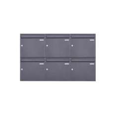 Briefkasten Manufaktur Basic | 6er 2x3 Aufputz Briefkasten Design BASIC 382A AP - DB703 eisenglimmer 100mm Tiefe
