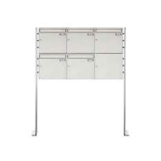 Briefkasten Manufaktur Basic | 5er Edelstahl Standbriefkastenanlage BASIC Plus 384XP ST-P