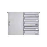 Briefkasten Manufaktur Basic | 5er Edelstahl Aufputz Paketbriefkasten BASIC 863 AP mit Paketfach 550x370 Rechts