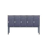 Briefkasten Manufaktur Basic | 5er Briefkastenanlage freistehend BASIC 863 ST-Q mit 5x Paketfach -5x Briefkasten in RAL 7016