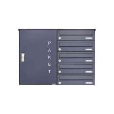 Briefkasten Manufaktur Basic | 5er Aufputz Paketbriefkasten BASIC 863 AP mit Paketfach 550x370 in RAL 7016 anthrazitgrau Rechts