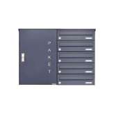 Briefkasten Manufaktur Basic | 5er Aufputz Paketbriefkasten BASIC 863 AP mit Paketfach 550x370 in RAL 7016 anthrazitgrau Rechts