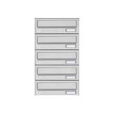 Briefkasten Manufaktur Basic | 5er Aufputz Briefkastenanlage Design BASIC 385A AP - Edelstahl V2A, geschliffen