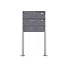 Briefkasten Manufaktur Basic | 5er 3x2 Edelstahl Standbriefkasten Design BASIC Plus 385 220 X ST R - RAL nach Wahl Links oben