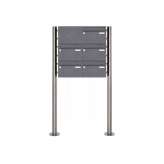 Briefkasten Manufaktur Basic | 5er 3x2 Edelstahl Standbriefkasten Design BASIC Plus 385 220 X ST R - RAL nach Wahl Links oben