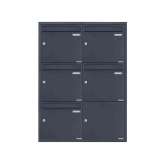 Briefkasten Manufaktur Basic | 5er 2x3 Edelstahl Unterputz Briefkastenanlage BASIC Plus 382XU UP - RAL nach Wahl - 5 Parteien 10