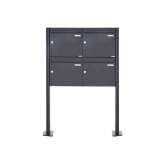 Briefkasten Manufaktur Basic | 4er Standbriefkasten Design BASIC 380 ST-T - RAL 7016 anthrazitgrau 100mm Tiefe