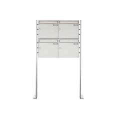 Briefkasten Manufaktur Basic | 4er Edelstahl Standbriefkastenanlage BASIC Plus 384XP ST-P