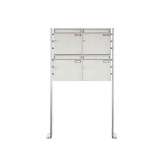 Briefkasten Manufaktur Basic | 4er Edelstahl Standbriefkastenanlage BASIC Plus 384XP ST-P
