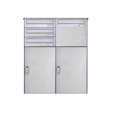 Briefkasten Manufaktur Basic | 4er Edelstahl Aufputz Paketbriefkasten BASIC 863 AP mit Paketfach 550x370 Rechts