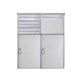 Briefkasten Manufaktur Basic | 4er Edelstahl Aufputz Paketbriefkasten BASIC 863 AP mit Paketfach 550x370 Rechts